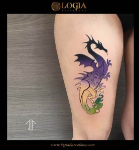 tatuaje-color-malefica-dragon-logia-barcelona-dif-yantra  